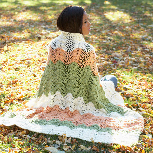 Baby Girl Ripple Poncho Free Crochet Pattern : Simple Newborn