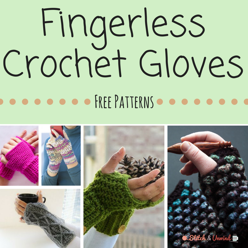 crochet half finger gloves