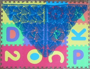 I use children's playmats to block my projects, like the Pineapples for Everyone Shawl, a free crochet pattern available at http://undergroundcrafter.com/blog/2014/08/20/free-pattern-pineapples-for-everyone-shawl/